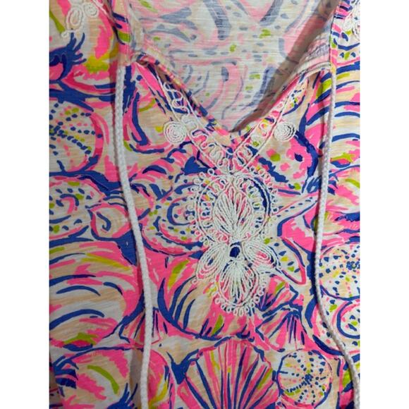 Lilly Pulitzer Holly Top Shell Of A Time Size S Cotton Multicolor Tassel Beach - Picture 3 of 4